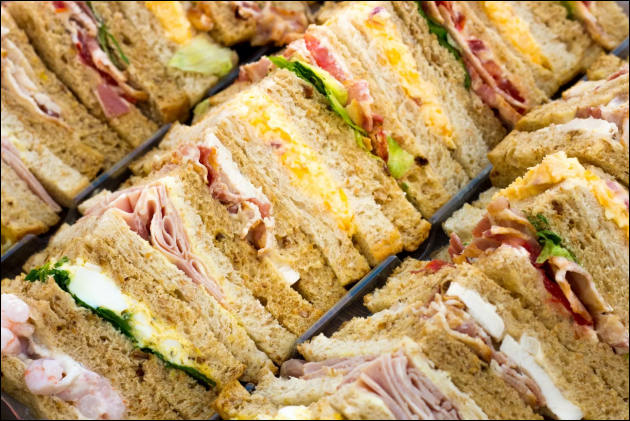 stock photo of a platter of sandwiches